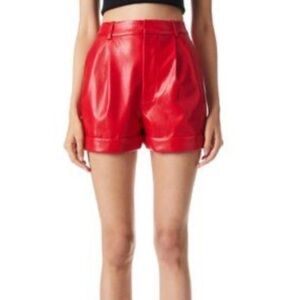 Alice + Olivia High Waist Red Shorts